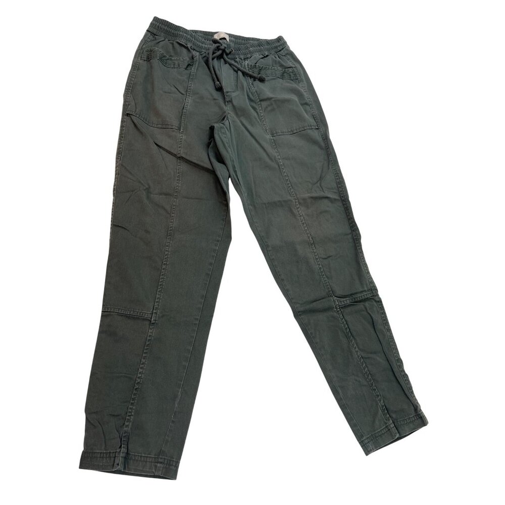 Lou & Grey Utility Jogger Pants Cotton Blend Elastic Waist Size S Gray 61j